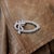 Metal Mid-Century 14k White Gold Diamond Oval Bow Pin For Sale - Image 7 of 8