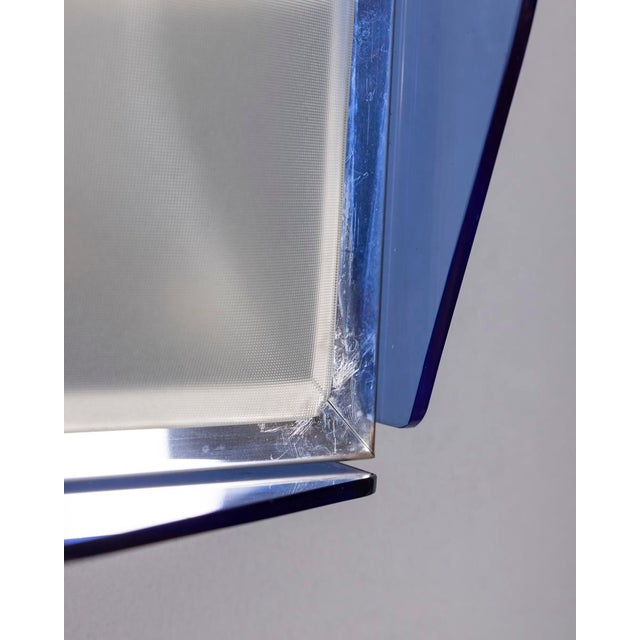 Vintage Italian Blue Glass Ceiling Lamp, 1970s For Sale - Image 9 of 12