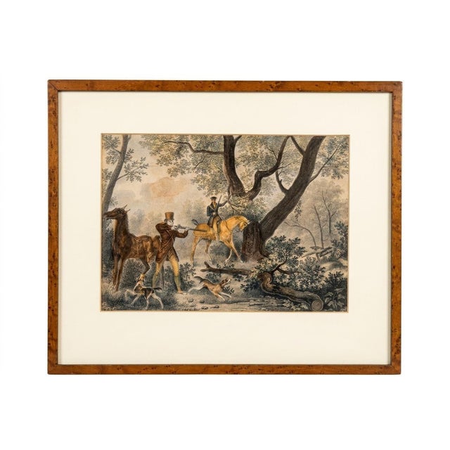 Jazet After Carle Vernet, Hunter at the Range, Hand-Colored Engraving, 1830, Framed For Sale - Image 8 of 8