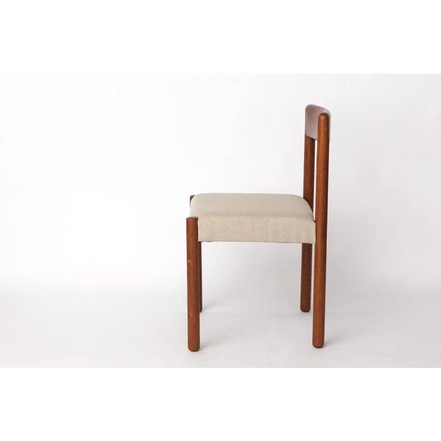 Brown Mid-Century Oak Dining Chair with Light Grey Upholstery, 1960s For Sale - Image 8 of 10
