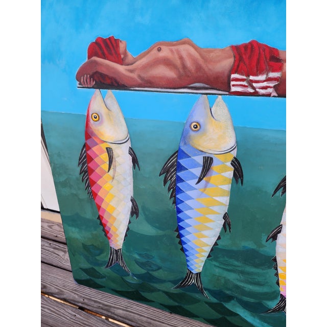 2000 - 2009 Brocca Surrealism Fish Painting For Sale - Image 5 of 9