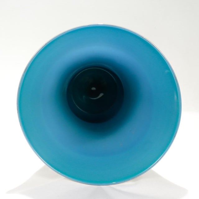 Large Venini Gold and Blue Laguna Glass Vase by Tomaso Buzzi For Sale - Image 9 of 13