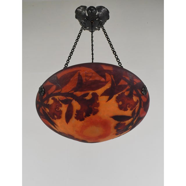 1920s 1920s Daum Majorelle French Art Deco Cameo Glass Pendant Light For Sale - Image 5 of 14