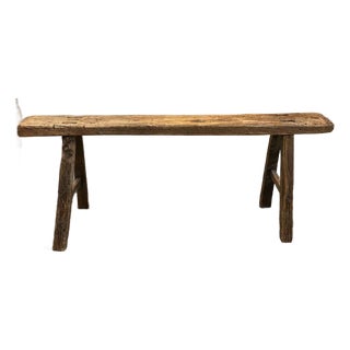 Antique Wood Farmhouse Bench For Sale