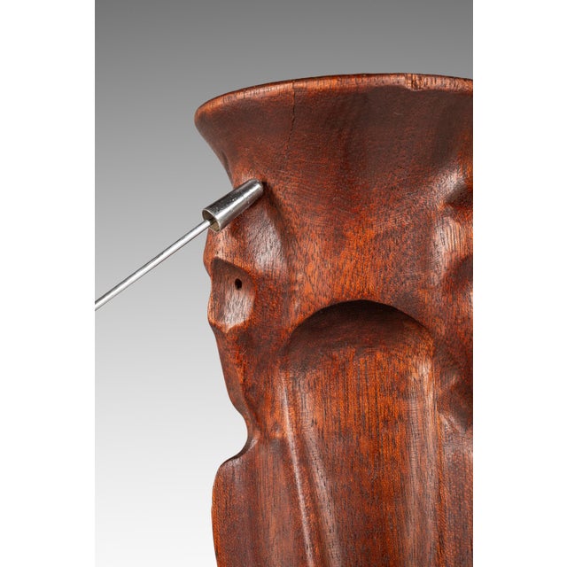 Mid-Century Modern Gothic Hand-Sculpted Oversized Candle Stick Holder Carved From Solid Teak, Usa, C. 1960s For Sale - Image 13 of 14