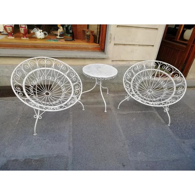 Mid-Century Modern Tripod Armchairs with Table by Mathieu Mategot, 1950s, Set of 3 For Sale - Image 3 of 18