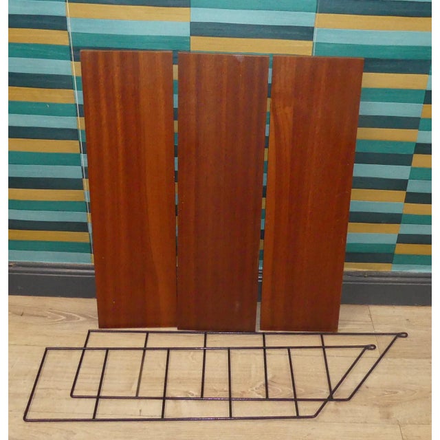 Mid-Century Modern String Shelf in Walnut, 1960s For Sale - Image 10 of 12