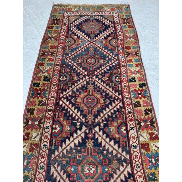 1920s Northwest Persian Runner Exotic Camel Border Rug 3 x 10.2 For Sale - Image 9 of 13