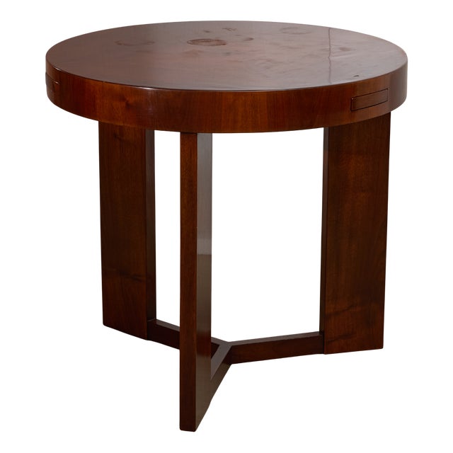 Art Deco Teakwood Pull Tabs Coffee Table For Sale