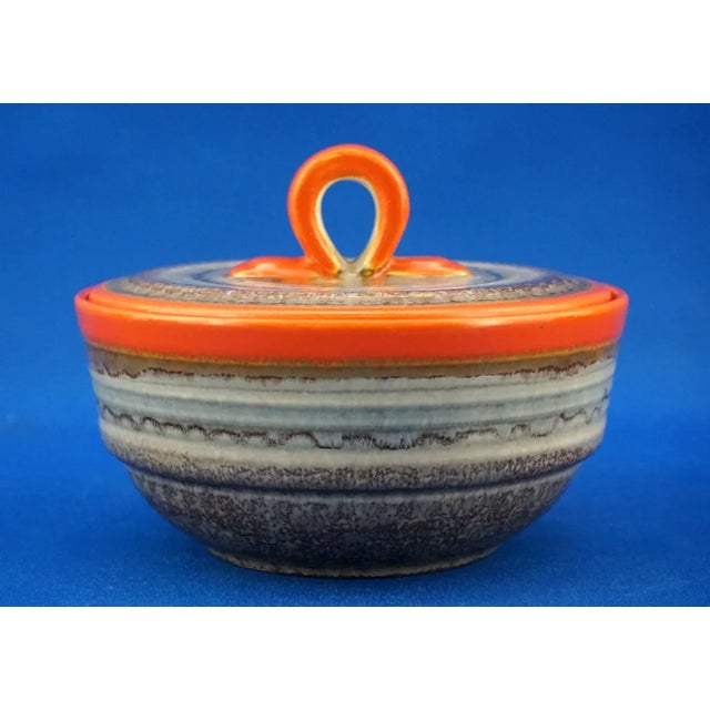 Art Deco Ceramic Uranium Luster Vase Box attributed to Martha Katzer for the Karlsruhe Factory, Germany, 1930s For Sale - Image 9 of 18