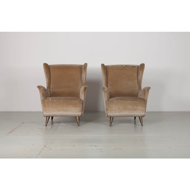 Italian Wingback Chairs from Isa Bergamo, 1950s, Set of 2 For Sale - Image 3 of 18