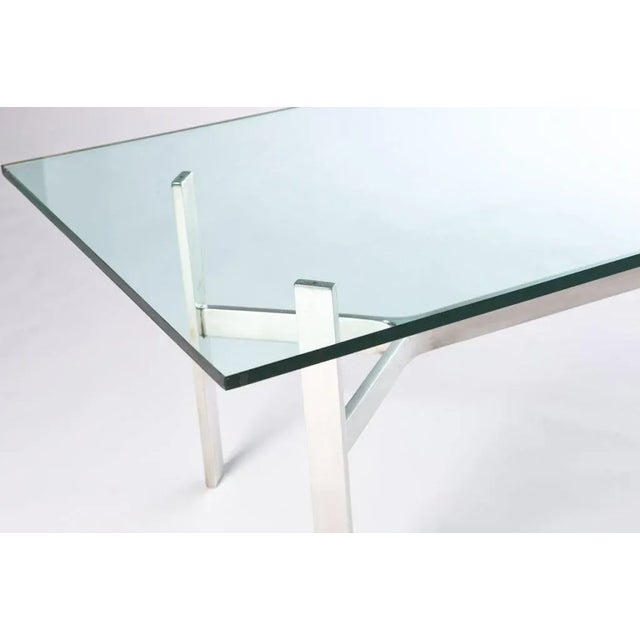 Mid-Century Modern Rectangular 1970's Polished Steel Base Coffee Table For Sale - Image 3 of 5