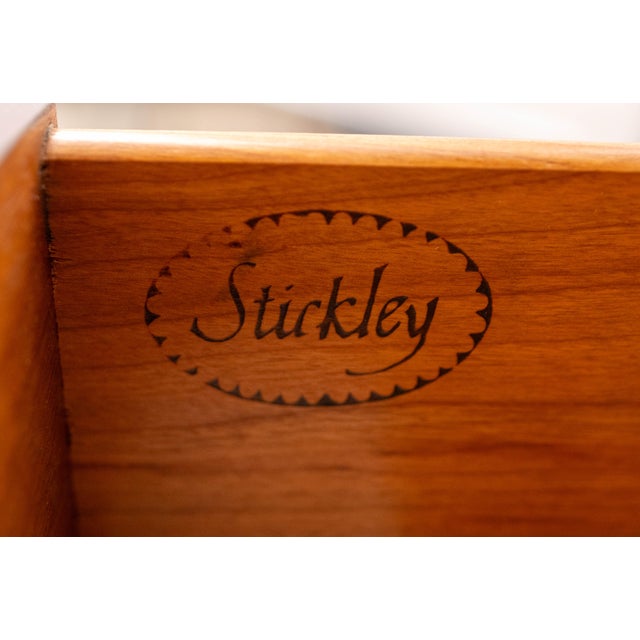 1980s Stickley Mahogany 4 Door Breakfront Bookcase Cabinet For Sale - Image 14 of 18