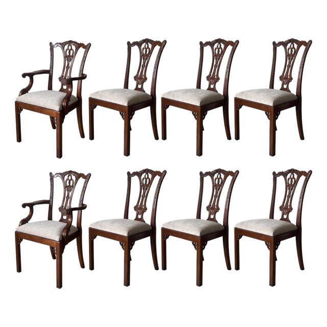 Vintage Chippendale Dining Chairs by Maitland-Smith, Set of 8 For Sale