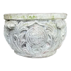 Vintage Regency Cast Concrete Medallion Planter