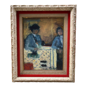 Framed Oil on Canvas “Femmes en Bleu”, Signed Jacques Bartoli
