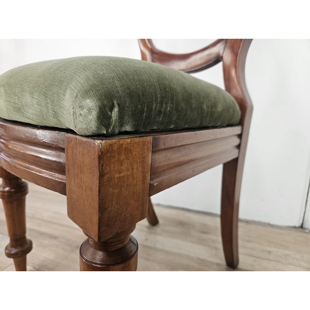 Late 19th Century Wood Chairs with Fabric Seats, Set of 4 For Sale - Image 13 of 18