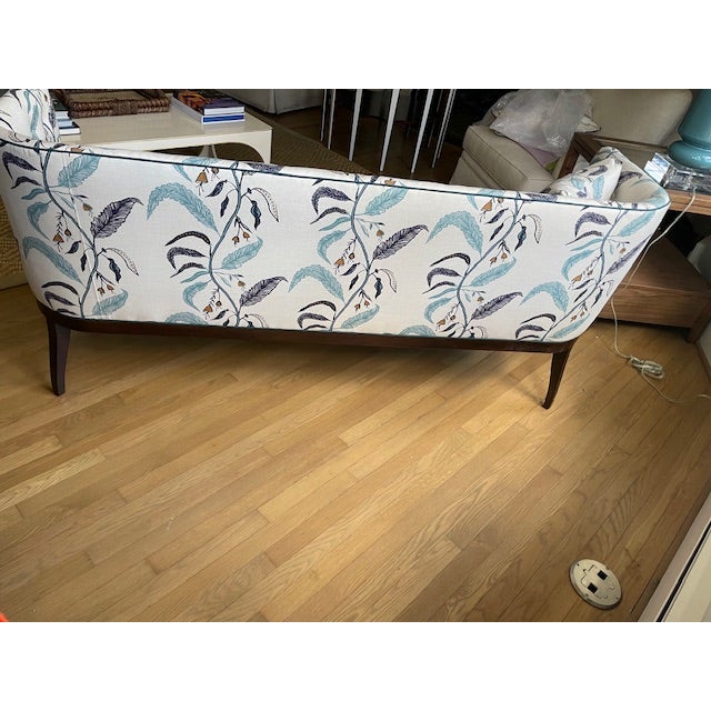 Highland House Attributed 2016-72 Loren Tight Seat Bench in Maison Venu Fabric (Tuileries) For Sale - Image 9 of 9