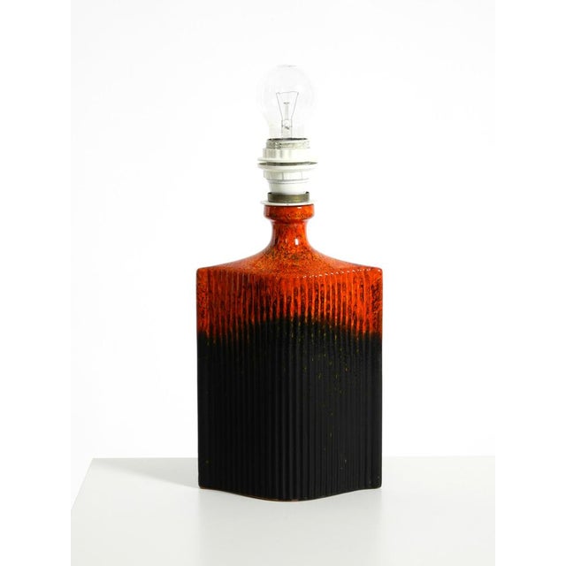 Ceramic Table Lamp in Red and Black by Kaiser Leuchten, 1960s For Sale - Image 9 of 17