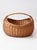 Large vintage willow market basket with a broad oval form, woven sides, and sturdy wrapped handle. Warm natural willow and...