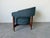 1960s Mid-Century Modern Floating Barrel Lounge Chair in Teal Upholstery With Walnut Frame & Brass Sabots For Sale - Image 4 of 12