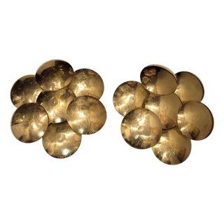Mid-Century Gilt Steel Wall Sconces by Goffredo Reggiani, 1965, Set of 2 For Sale