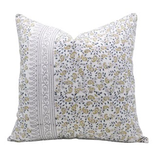 Fabdivine Decorative Block Print Cushion Cover 16x16 Inch Duck Canvas-Kerijaal Border For Sale