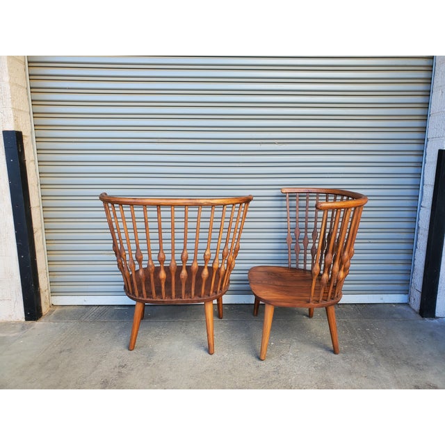 Brown Pair of Throne Chairs For Sale - Image 8 of 11