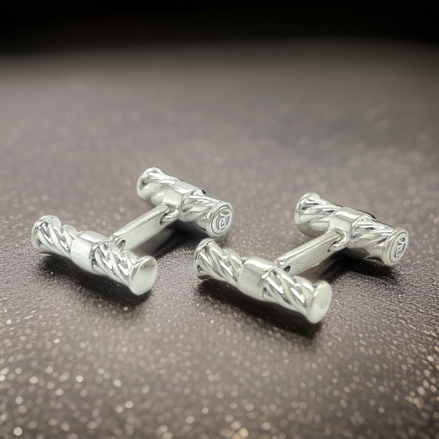 1990s 1990s Pair of David Yurman Estate Men Cufflinks Sterling Silver For Sale - Image 5 of 8