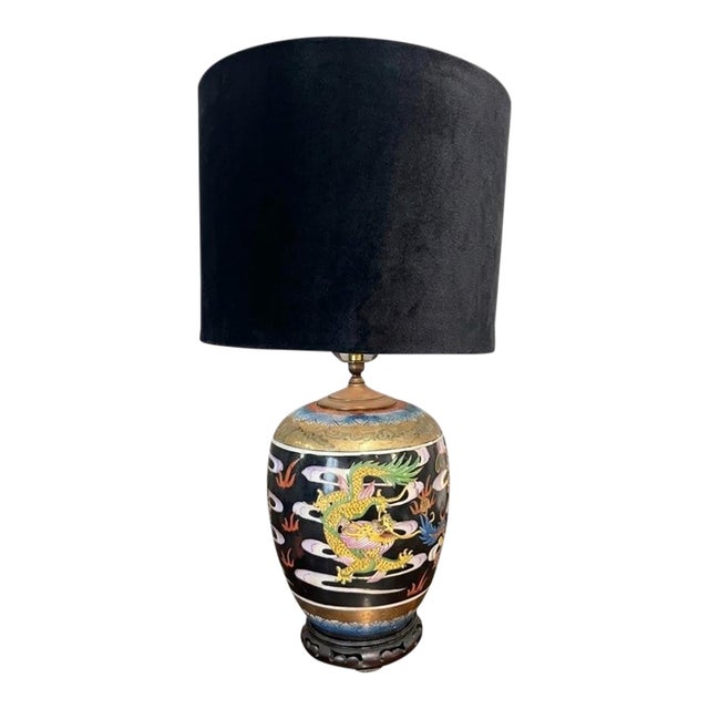Famille Noir Chinoiserie Table Lamp For Sale