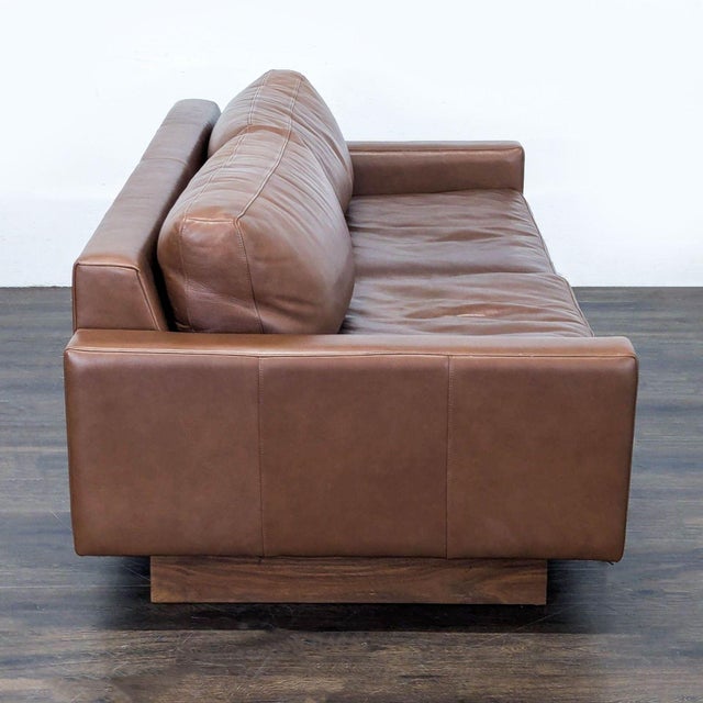 Room & Board Room & Board 3-Seat Brown Leather Sofa For Sale - Image 4 of 9