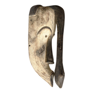 Vintage African Fang Elongated Face Wooden Bird Mask Gabon 16" H