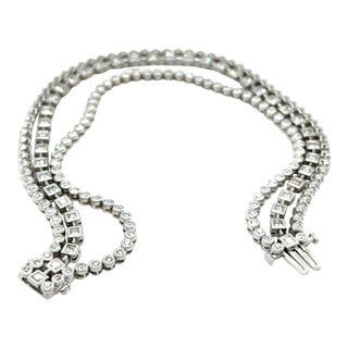 18ct White Gold Diamond Tennis Bracelet 5.52ct 29.0g For Sale