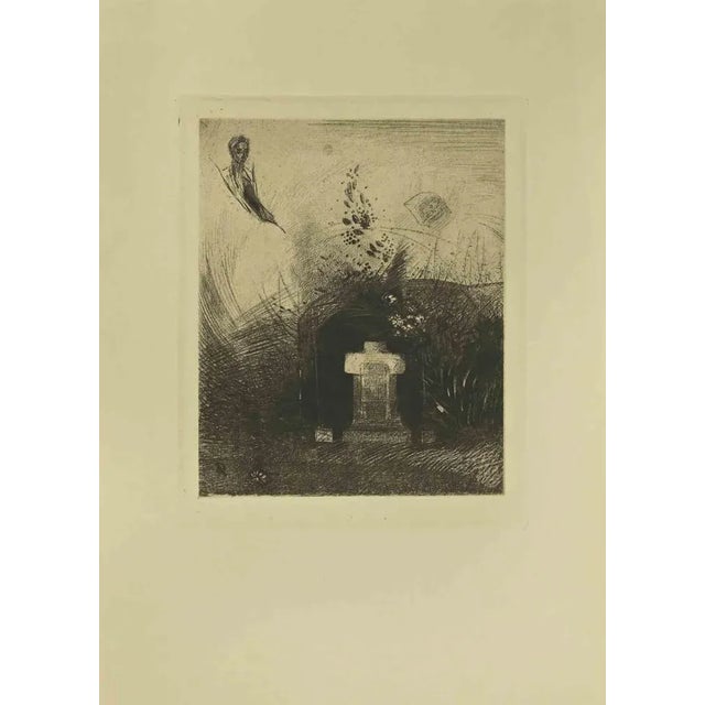 Illustration from the series "Les Fleurs du Mal" is an etching print realized after Odilon Redon and published by Henri...