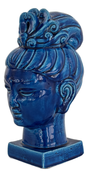 Rimini Blu Kwan Yin Buddha by Aldo Londi for Bitossi, Italy, 1970s