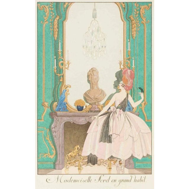 Pochoir. This is one of the artworks in the portfolio 'Le Bonheur du Jour', by George Barbier. Passepartout included : 49...