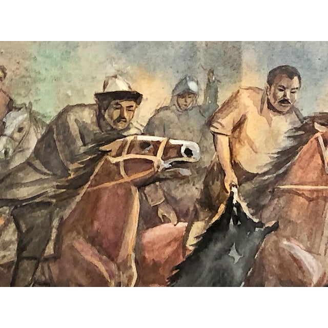 Asian Late 20th-Century Central Asian Sport Watercolor by Asan Raimkulov For Sale - Image 3 of 7