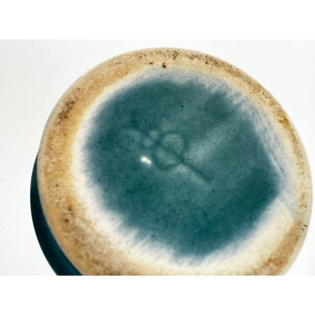 Ceramic Turquoise Studio Ceramic Cylinder Vase by Jan Bontjes van Beek for Keramische Werkstätten Dehme, Germany, 1960s For Sale - Image 7 of 13