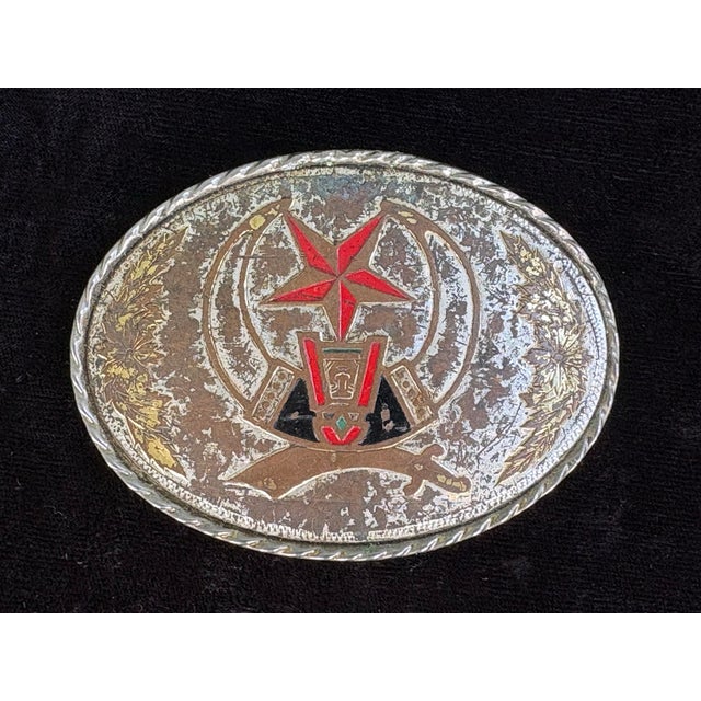 Collection of 6 Vintage Western & Industrial Brass Belt Buckles With Americana Motifs For Sale - Image 10 of 12