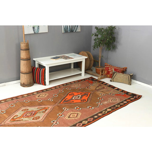 Mid 20th Century Vintage Turkish Kars Kilim Rug For Sale In Los Angeles - Image 6 of 7