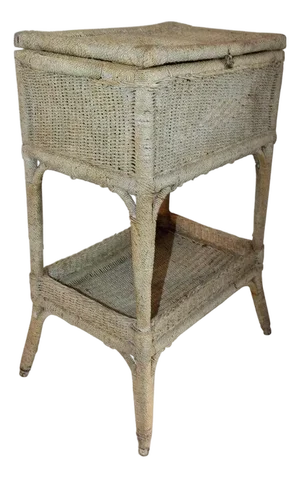 Early 20th Century Original Painted Sea Grass Side Table