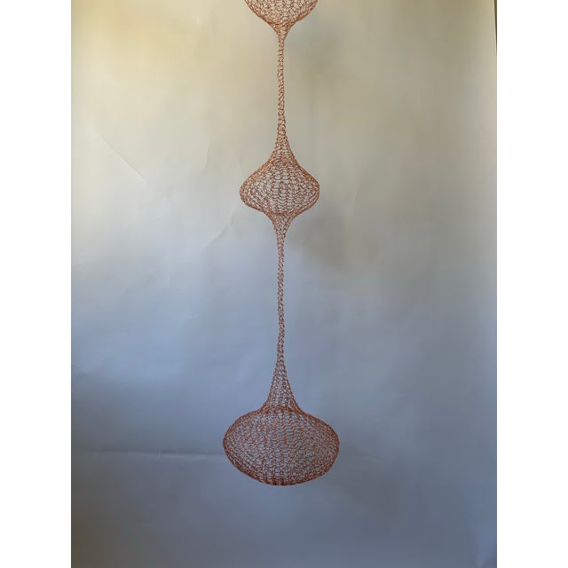 Modern Handmade Copper Wire Sculpture Inspired by the Hand Woven Technique of Ruth Asawa #18 For Sale - Image 3 of 4