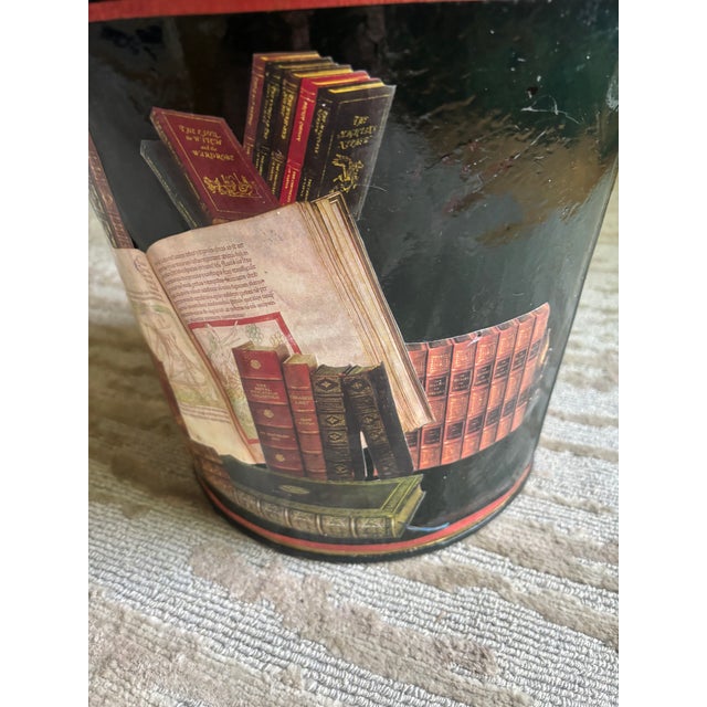 Decoupage Waste Can, Signed Workman Partners, New York For Sale - Image 4 of 15