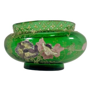 Legras Mont Joye Enameled Art Glass Vase, c. 1900 For Sale