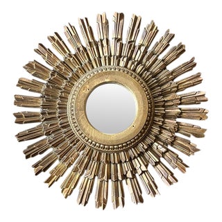 Mid Century Starburst Mirror, Signed For Sale