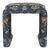 Matthew Izzo Home Edith Ming Style Upholstered Stool in Hudson Blue For Sale