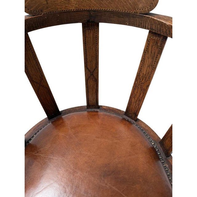 Art Deco Captains Armchair with Leather Seat, 1930s For Sale - Image 9 of 11