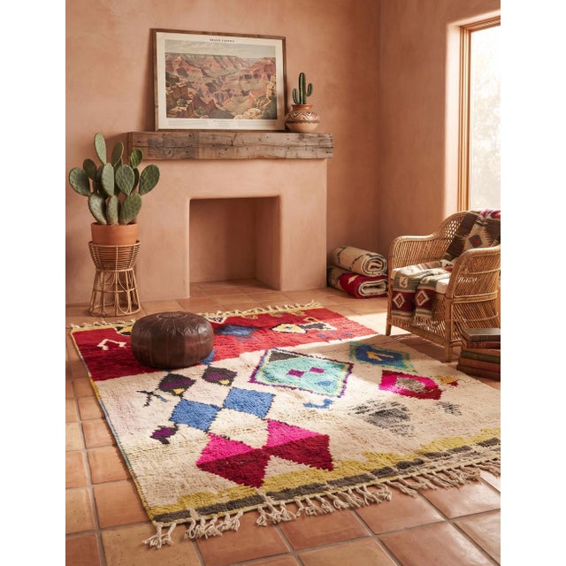 Tribal Handwoven Berber Wool Rug - For Sale - Image 3 of 8