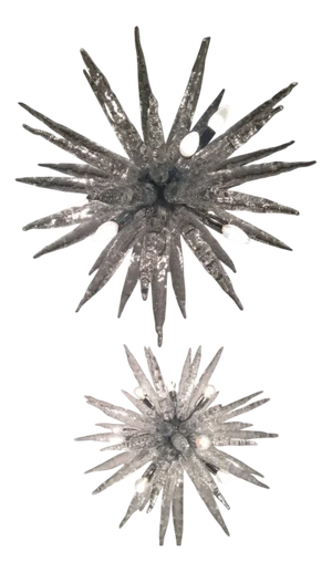 Murano Glass Ice Clear Sputnik Chandeliers by Simoeng, Set of 2