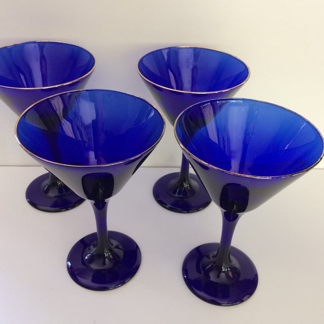 Vintage Cobalt Blue Martini Glasses Set of 4 Chairish
